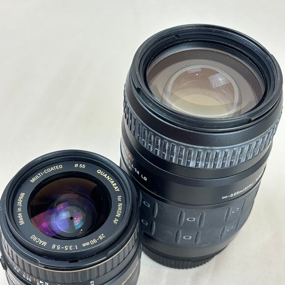 Nikon N65 35mm SLR Film Camera Bundle w/ 2 Quantaray Lenses 28-90mm 70-300mm - Picture 4 of 12